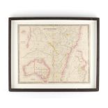 A 19th century map of New South Wales, Australia, drawn & engraved by J Dower Pentonville, London,