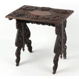 Property of a gentleman - an early / mid 20th century Chinese carved hardwood rectangular topped