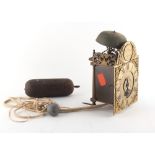 Property of a deceased estate - a George III brass cased miniature lantern clock with hook & spike