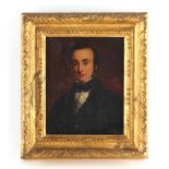 Property of a lady - English school, mid 19th century - PORTRAIT OF A GENTLEMAN - oil on board, 6 by