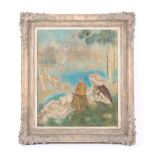 Property of a gentleman - after Renoir - FIGURES by a LAKESIDE - oil on board, 21.9 by 18.4ins. (
