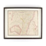 A 19th century map of New South Wales, Australia, drawn & engraved by J Dower Pentonville, London,