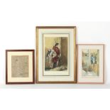 Property of a deceased estate - three assorted framed prints including a 19th century engraving by