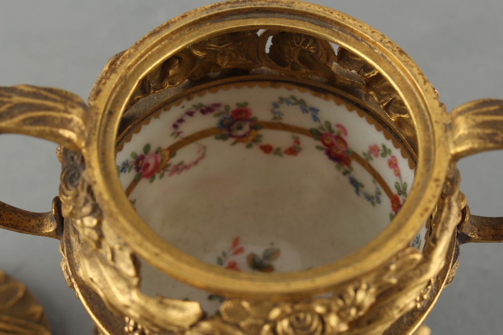 Property of a deceased estate - a 19th century French ormolu mounted Sevres style porcelain brule - Image 3 of 3