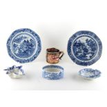 Property of a lady - five 19th century blue & white items including two early 19th century pearlware