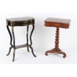 Property of a deceased estate - a 19th century North European mahogany work table with turned column