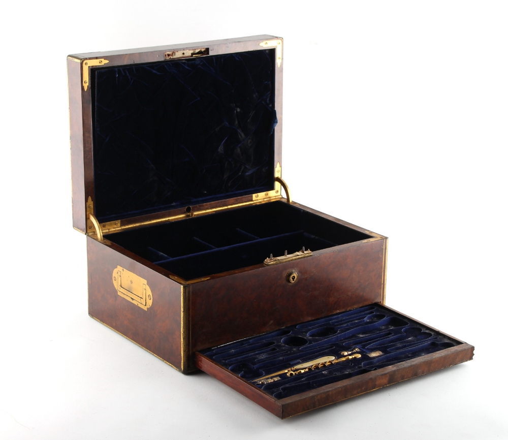 Property of a lady - a good quality 19th century burr walnut toiletry box by Ortner & Houle, St