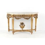 Property of a gentleman - a late 19th century giltwood pier table with marble top, 51ins. (
