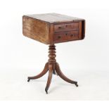 Property of a deceased estate - an early 19th century George IV mahogany drop-leaf pedestal work