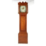 Property of a deceased estate - a 19th century oak & mahogany 30-hour striking longcase clock, the