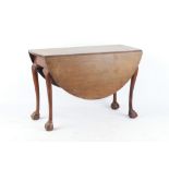 Property of a gentleman of title - a mid 18th century George II/III mahogany oval drop-leaf dining