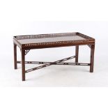 Property of a deceased estate - a Chippendale style mahogany rectangular topped occasional table,