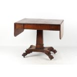 Property of a gentleman - an early 19th century Regency period rosewood pedestal pembroke table with