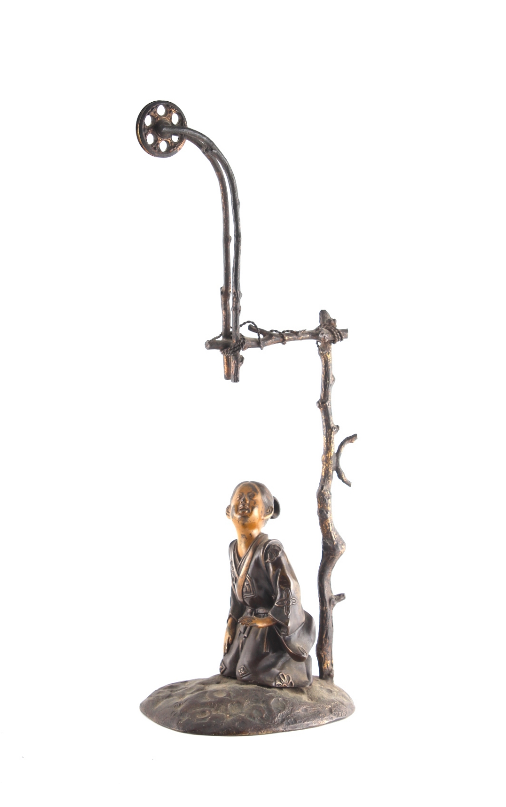 Property of a lady - an unusual late 19th / early 20th century painted patinated & gilt bronze