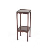 Property of a lady - a 19th century mahogany square two-tier plant stand, with gadrooned edge,