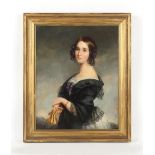 Property of a gentleman - late 19th / early 20th century - PORTRAIT OF A YOUNG LADY - oil on canvas,