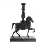 Property of a lady - a good 19th century bronze lamp base modelled as a horse, 21.85ins. (55.