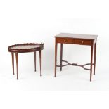 Property of a deceased estate - an Edwardian mahogany & inlaid side table with two frieze drawers,