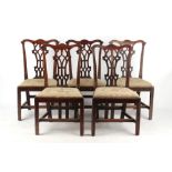 Property of a gentleman - a set of five 18th century George III country Chippendale side chairs (5).