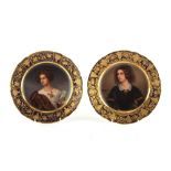 Property of a gentleman - a pair of Vienna style painted porcelain cabinet plates, both indistinctly