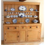 Property of a lady - a Victorian pine farmhouse dresser, 72.5ins. (184cms.) wide.