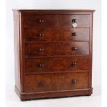 Property of a deceased estate - a Victorian walnut chest of two short & four long graduated