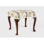 Property of a deceased estate - an 18th century George II walnut stool, 20ins. (51cms.) long.
