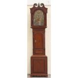 Property of a lady - a George III oak, mahogany & inlaid 8-day striking longcase clock with swan-