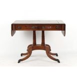Property of a deceased estate - an early 19th century George IV mahogany pedestal sofa table, 37ins.