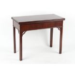 An 18th century George III mahogany rectangular foldover gate-leg card or games table, with square