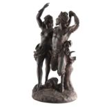 Property of a gentleman - a late 19th century Continental patinated bronze group depicting Ariadne