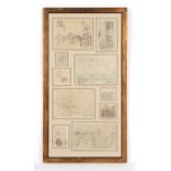 Property of a gentleman - a group of ten 18th century drawings or studies, the largest 7.3 by 11.