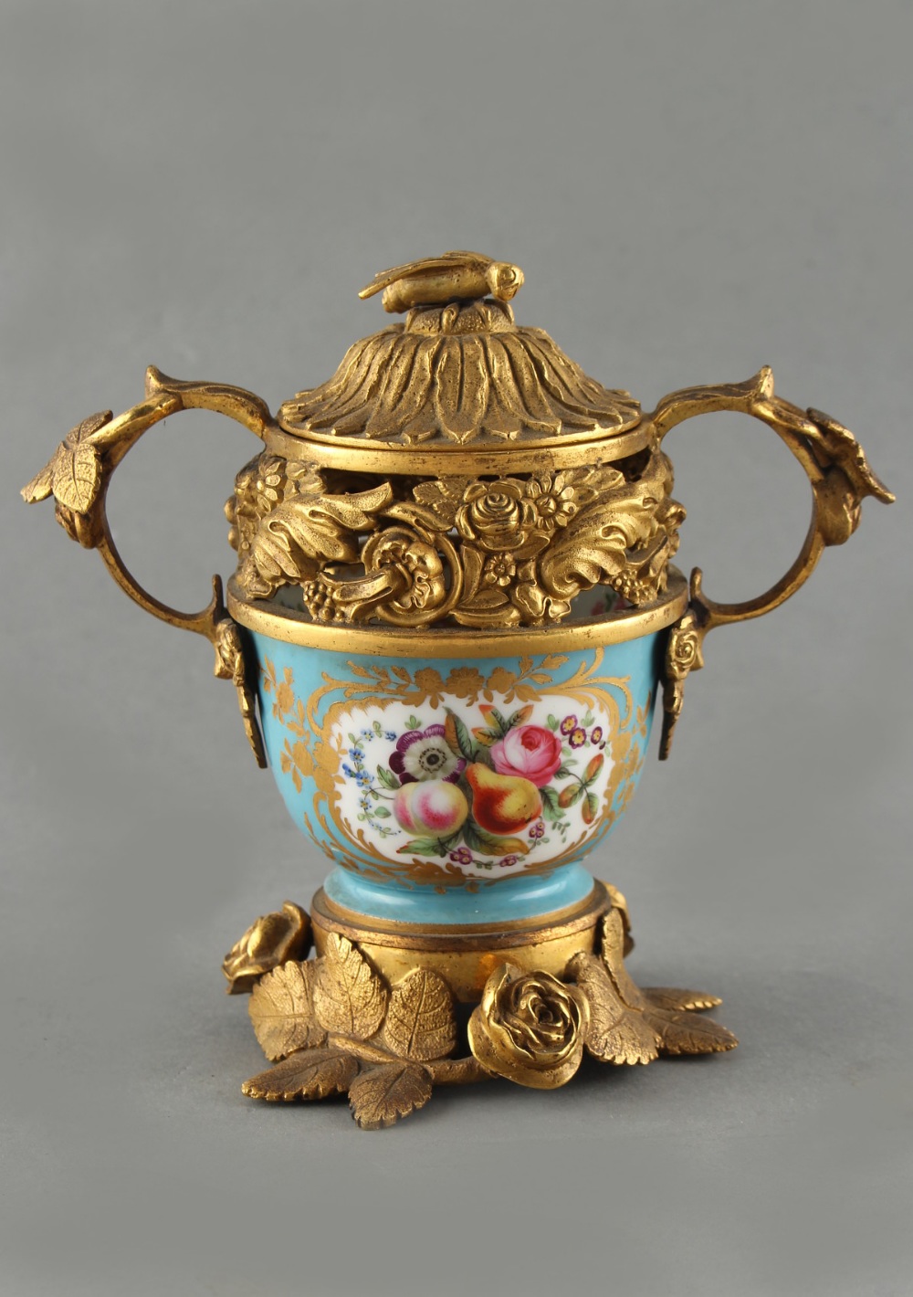 Property of a deceased estate - a 19th century French ormolu mounted Sevres style porcelain brule