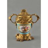 Property of a deceased estate - a 19th century French ormolu mounted Sevres style porcelain brule