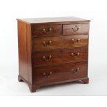 Property of a gentleman - a George III mahogany chest of two short & three long graduated drawers,