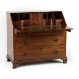 Property of a gentleman - an 18th century George III mahogany fall-front bureau, with fitted