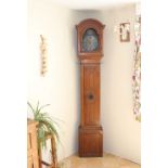 Property of a lady - a Dutch oak cased 30-hour longcase clock, striking on a bell, the arched