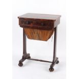 Property of a lady - an early 19th century burr yew work table, 21.4ins. (54.3cms.) wide.