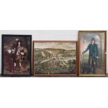 Property of a deceased estate - three large framed decorative prints on canvas including a