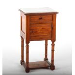 Property of a deceased estate - an early 20th century French pitch pine pot cupboard or bedside