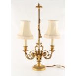 Property of a lady ? a late 19th / early 20th century French gilt brass or ormolu foliate twin light