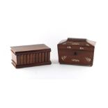Property of a deceased estate - a late 19th century Sorrento ware olivewood box modelled as books,