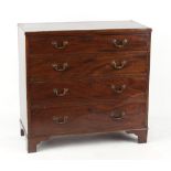 Property of a gentleman of title - a George III mahogany chest of four long graduated drawers, 36.