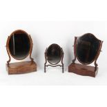 Property of a deceased estate - three 19th century mahogany swing-frame toilet mirrors (3).