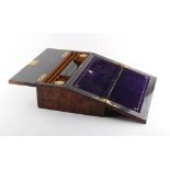Property of a lady - a good quality Victorian burr & figured walnut writing box, the lock stamped G.