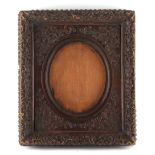 Property of a gentleman - an unusual 19th century carved picture frame, possibly Continental, 14.5