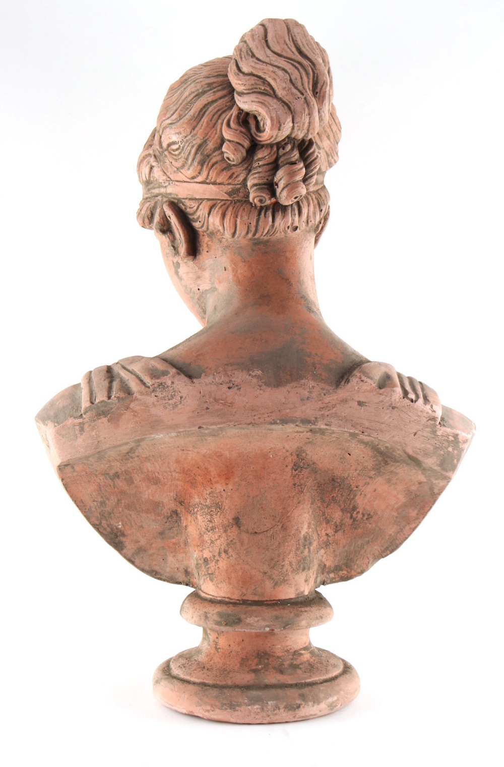 Property of a lady - a terracotta bust of a classical goddess or maiden, 22ins. (56cms.) high. - Image 3 of 3