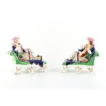 Property of a lady of title - a pair of mid 19th century Staffordshire porcellaneous figures of