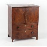 Property of a deceased estate - an early 19th century mahogany commode, one handle missing, 24.