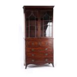 Property of a lady - an early 19th century Regency period mahogany secretaire bookcase, with lion
